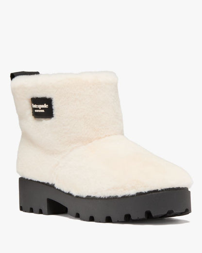 Katespade Puffed Faux Fur Pull On Booties Natural Multi