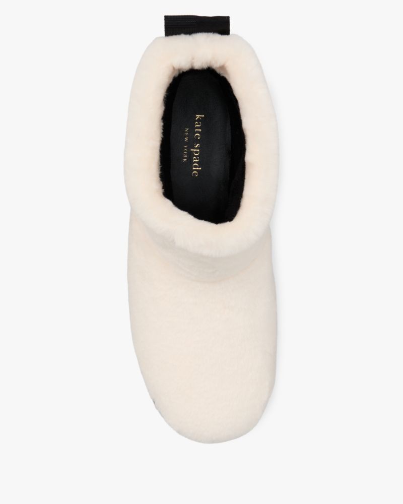 Katespade Puffed Faux Fur Pull On Booties Natural Multi