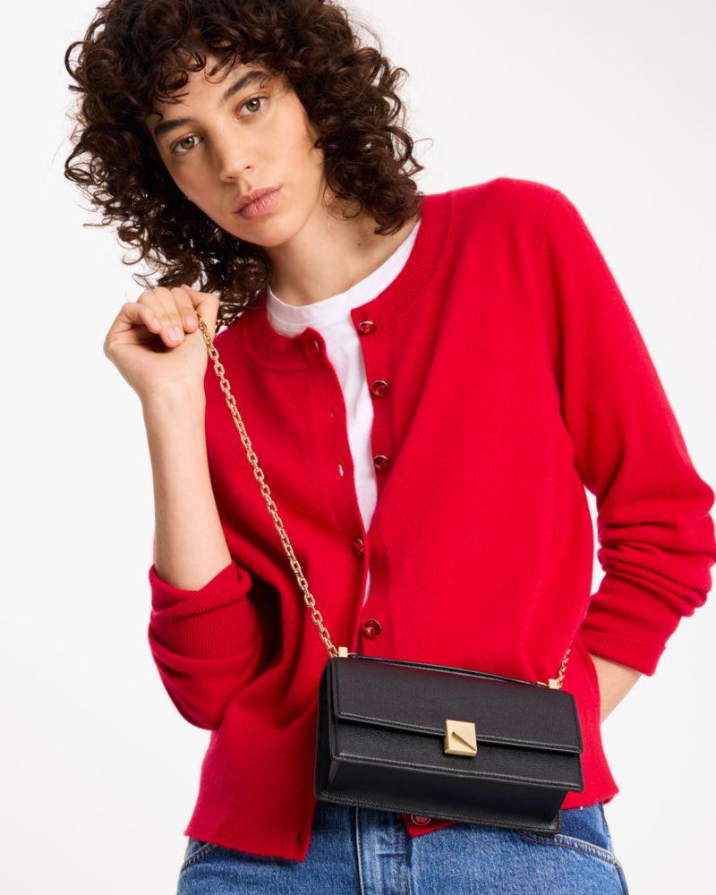 KateSpade Deco Mini Flap Chain Crossbody Black