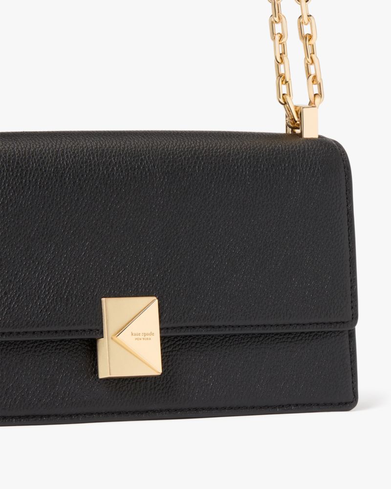 KateSpade Deco Mini Flap Chain Crossbody Black