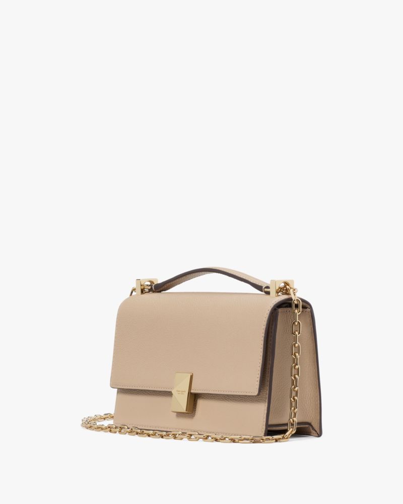 KateSpade Deco Mini Flap Chain Crossbody Timeless Taupe