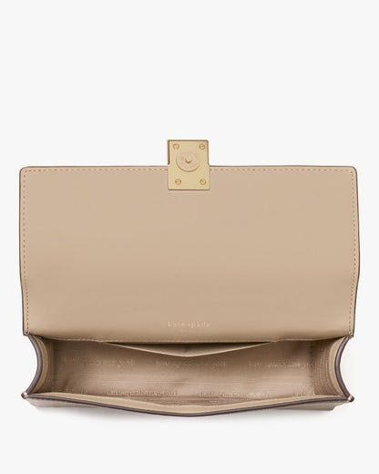 KateSpade Deco Mini Flap Chain Crossbody Timeless Taupe