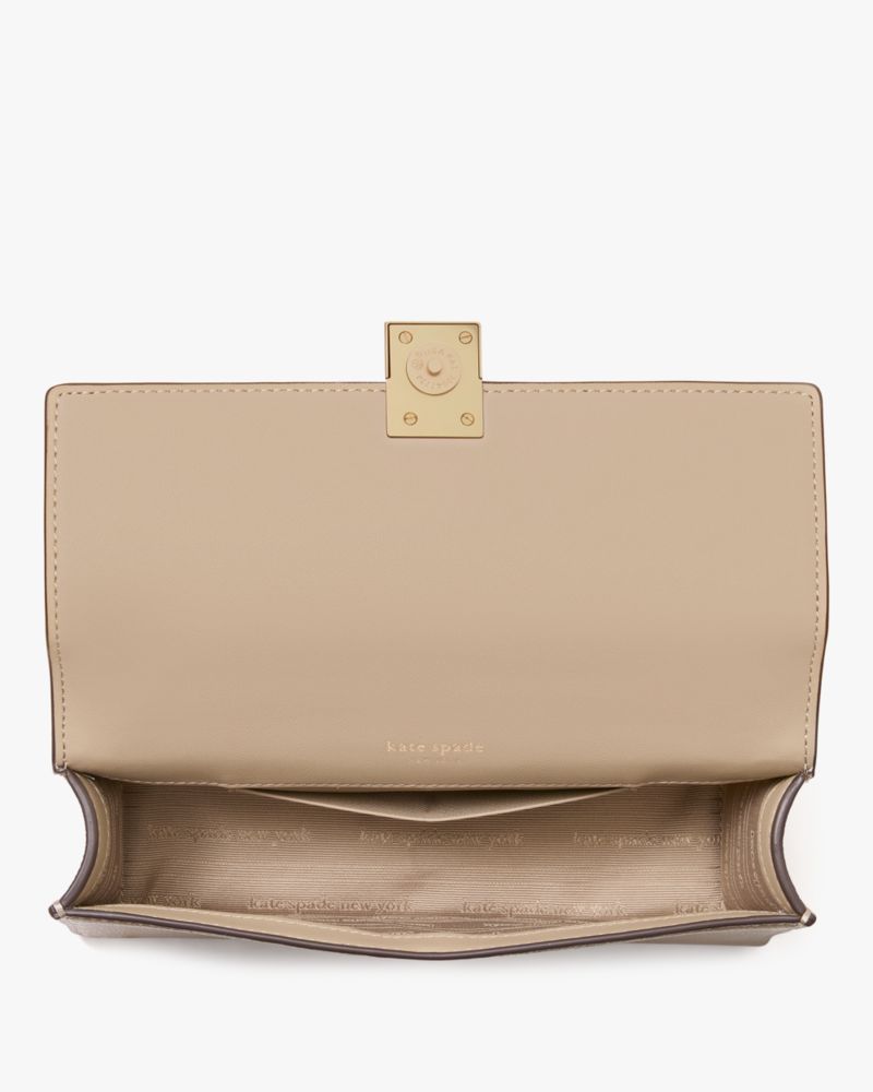 KateSpade Deco Mini Flap Chain Crossbody Timeless Taupe