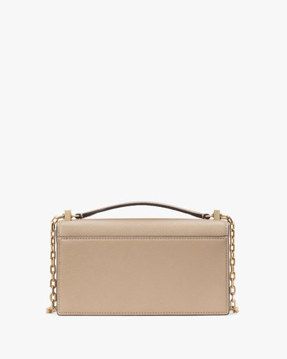 KateSpade Deco Mini Flap Chain Crossbody Timeless Taupe