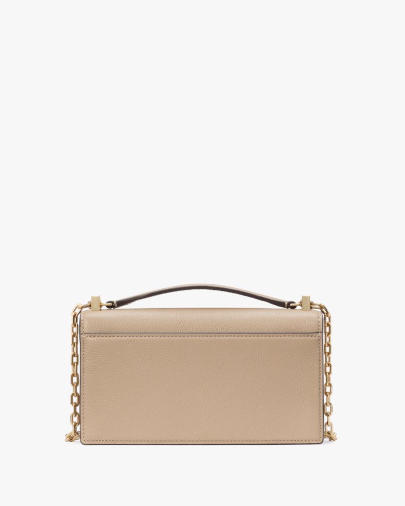KateSpade Deco Mini Flap Chain Crossbody Timeless Taupe