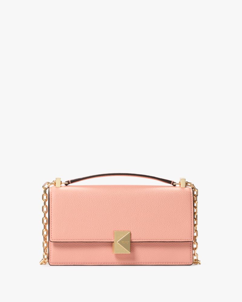 KateSpade Deco Mini Flap Chain Crossbody Apricot Cream