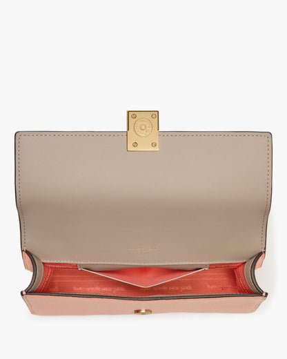 KateSpade Deco Mini Flap Chain Crossbody Apricot Cream