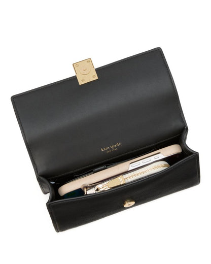 KateSpade Deco Mini Flap Chain Crossbody Apricot Cream