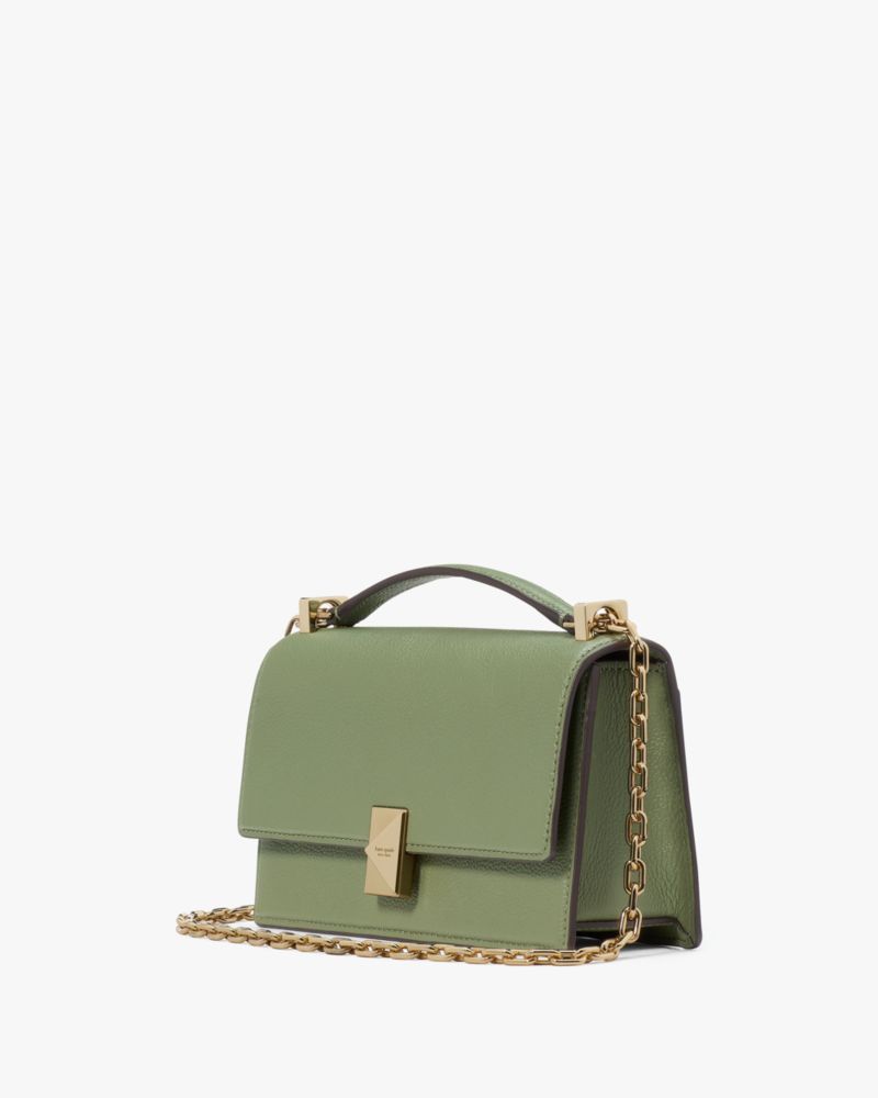 KateSpade Deco Mini Flap Chain Crossbody Olive Leaf