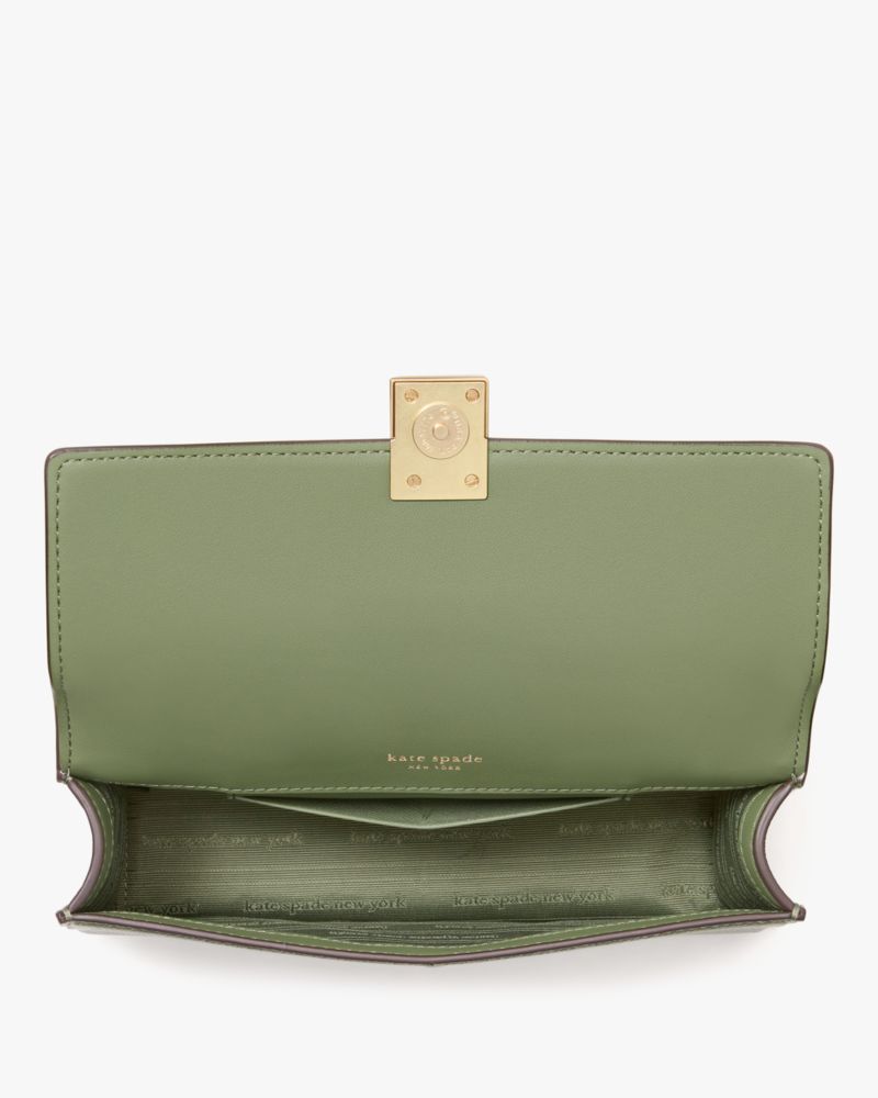 KateSpade Deco Mini Flap Chain Crossbody Olive Leaf