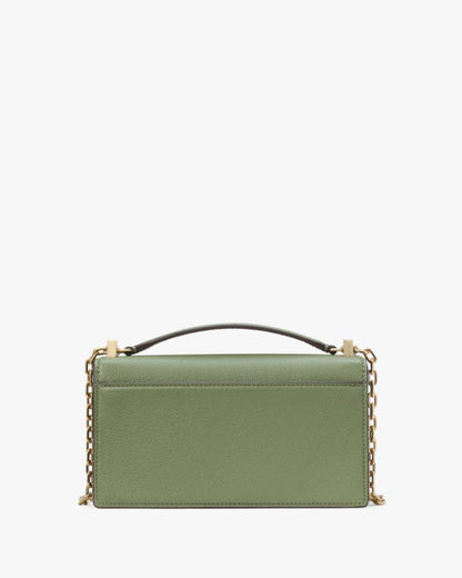 KateSpade Deco Mini Flap Chain Crossbody Olive Leaf