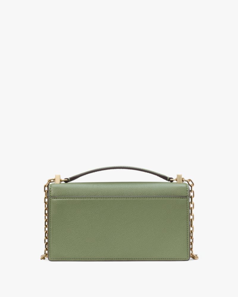 KateSpade Deco Mini Flap Chain Crossbody Olive Leaf