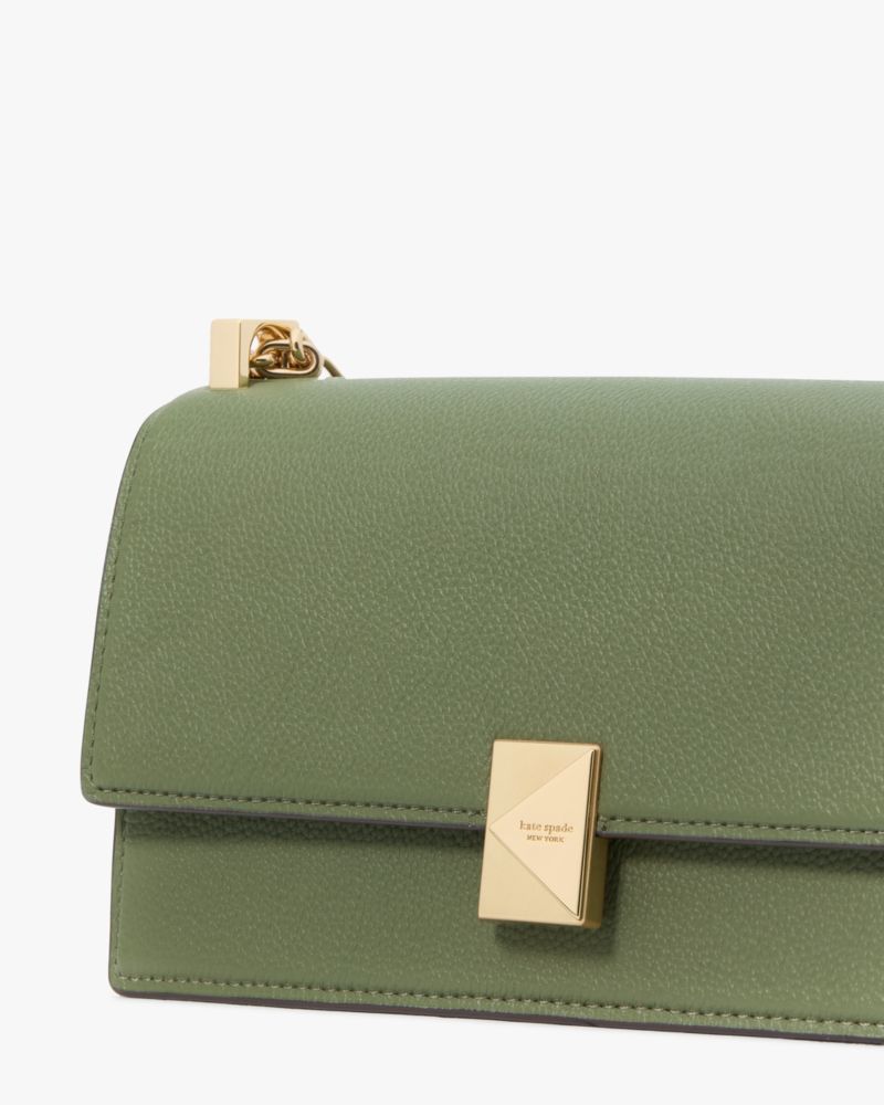 KateSpade Deco Mini Flap Chain Crossbody Olive Leaf
