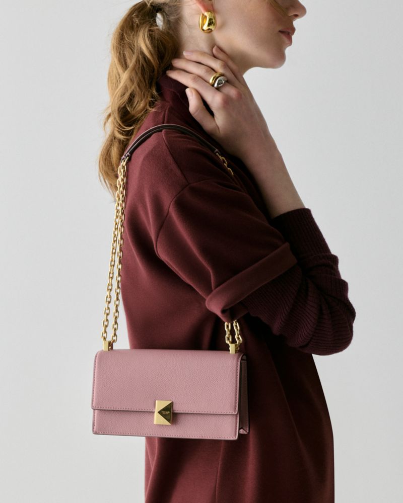 KateSpade Deco Mini Flap Chain Crossbody Dusk Rose