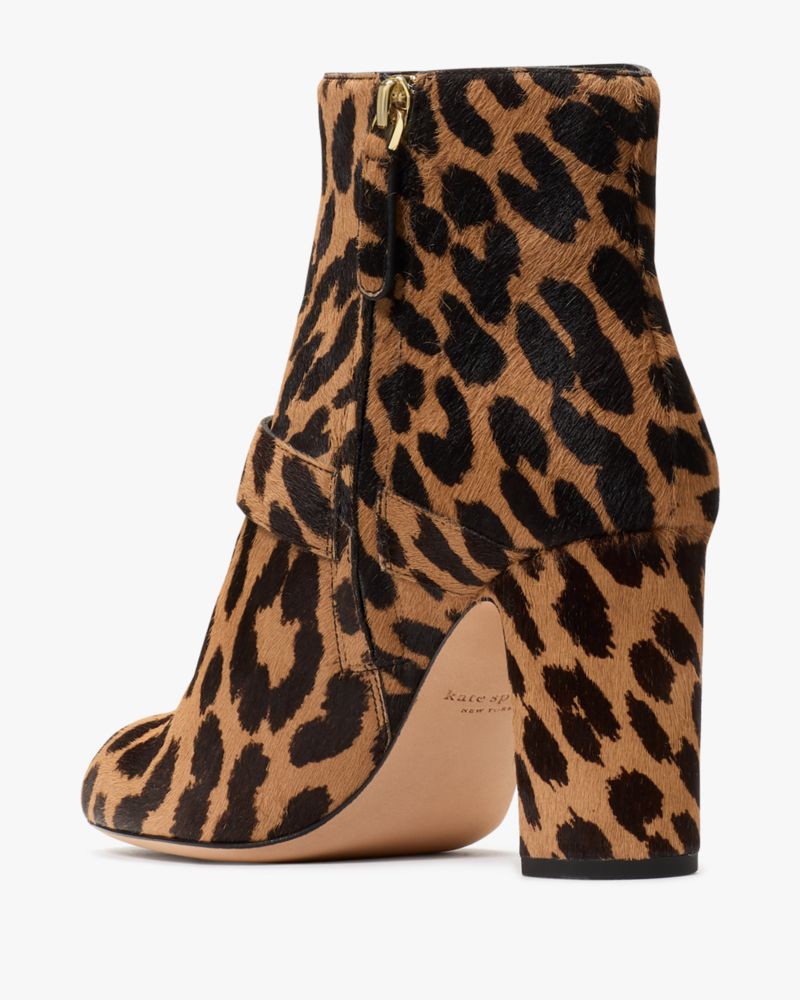 Katespade Dakota Leopard Zip Up Booties Tobacco Multi