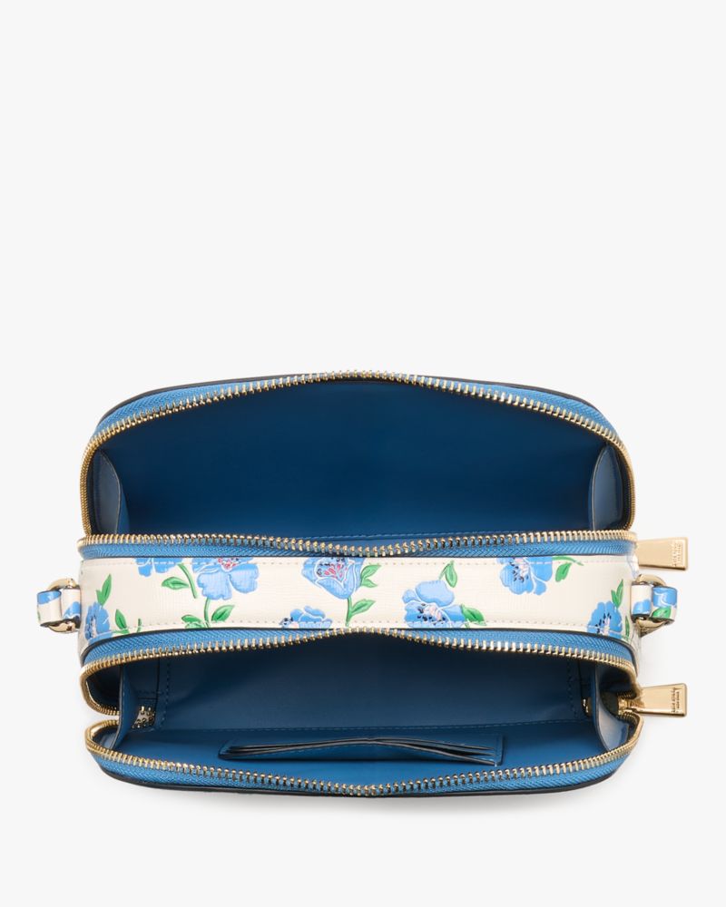KateSpade Devin Springtime Blooms Double Zip Dome Crossbody Cream Multi
