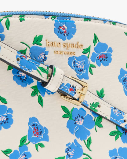 KateSpade Devin Springtime Blooms Double Zip Dome Crossbody Cream Multi