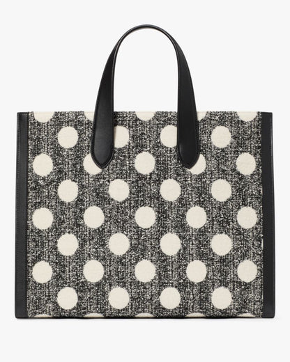 KateSpade Manhattan Dot Tweed Large Tote Black Multi