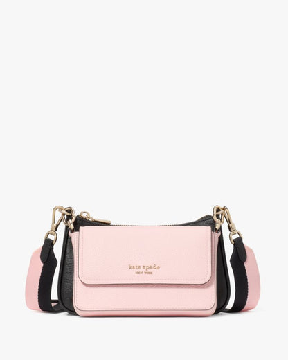 KateSpade Double Up Colorblocked Crossbody Pastry Pink Multi
