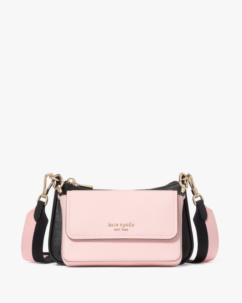 KateSpade Double Up Colorblocked Crossbody Pastry Pink Multi