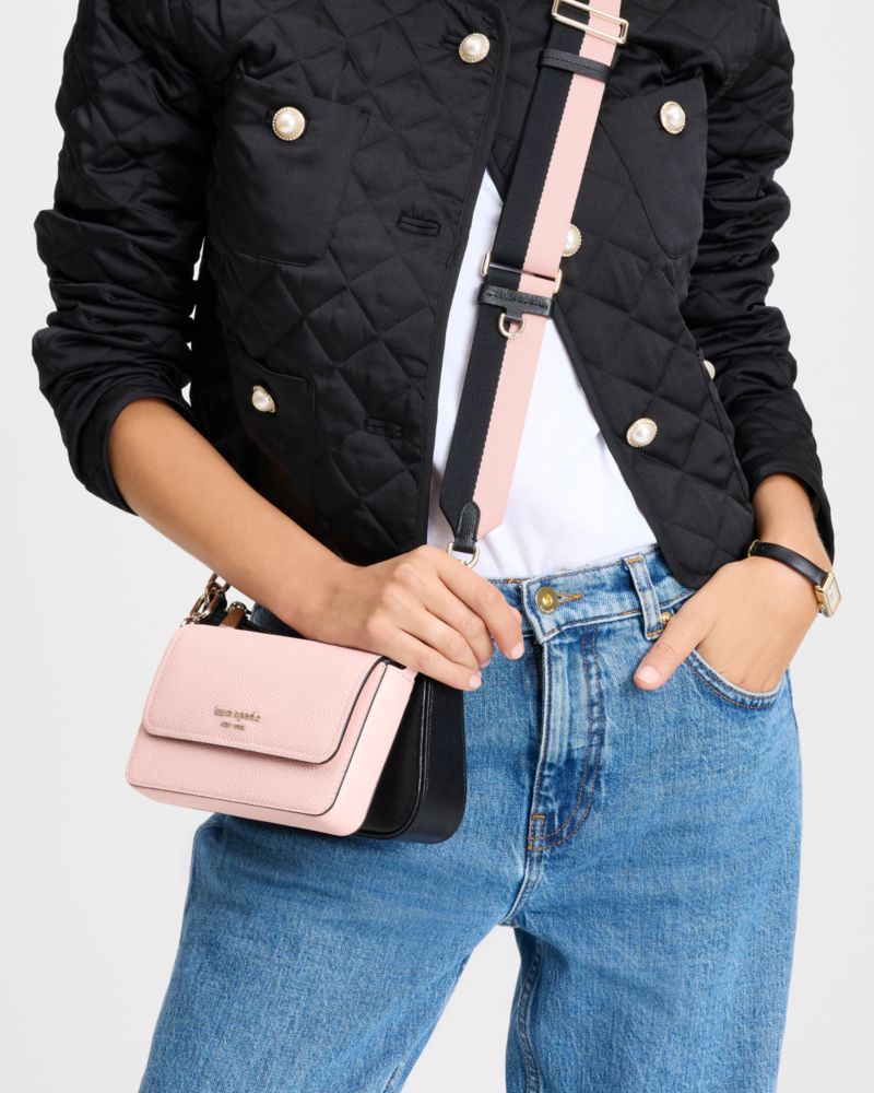 KateSpade Double Up Colorblocked Crossbody Pastry Pink Multi