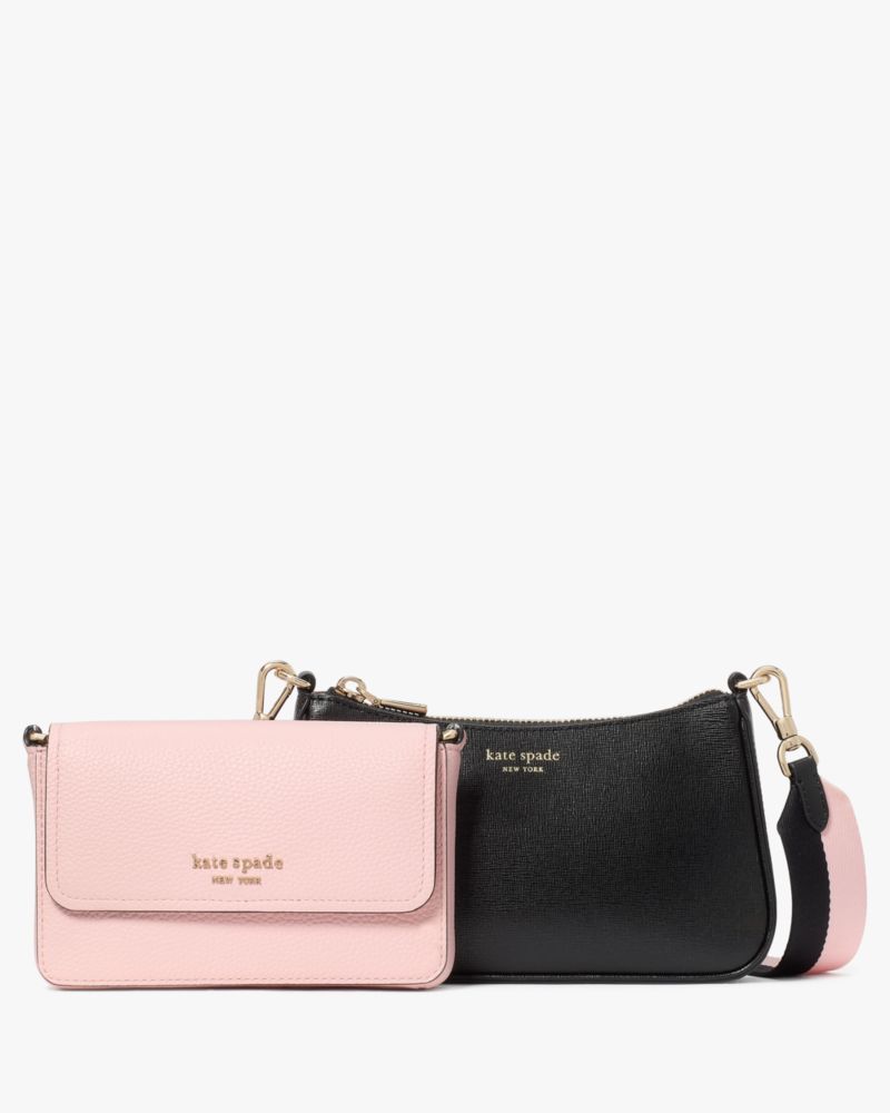 KateSpade Double Up Colorblocked Crossbody Pastry Pink Multi