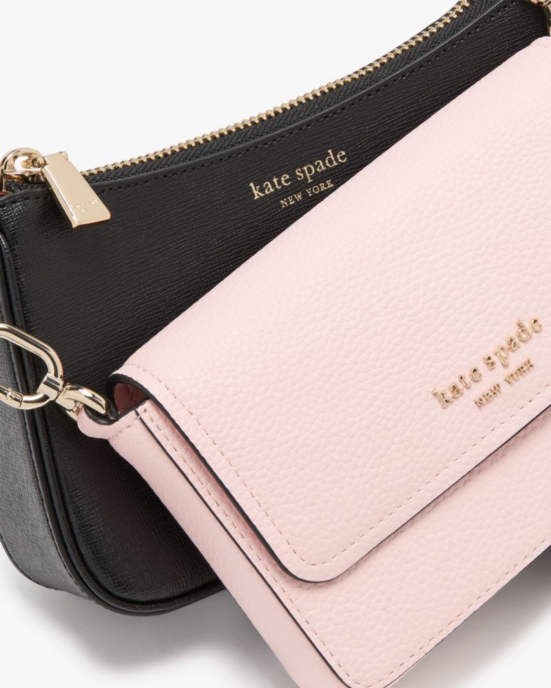 KateSpade Double Up Colorblocked Crossbody Pastry Pink Multi