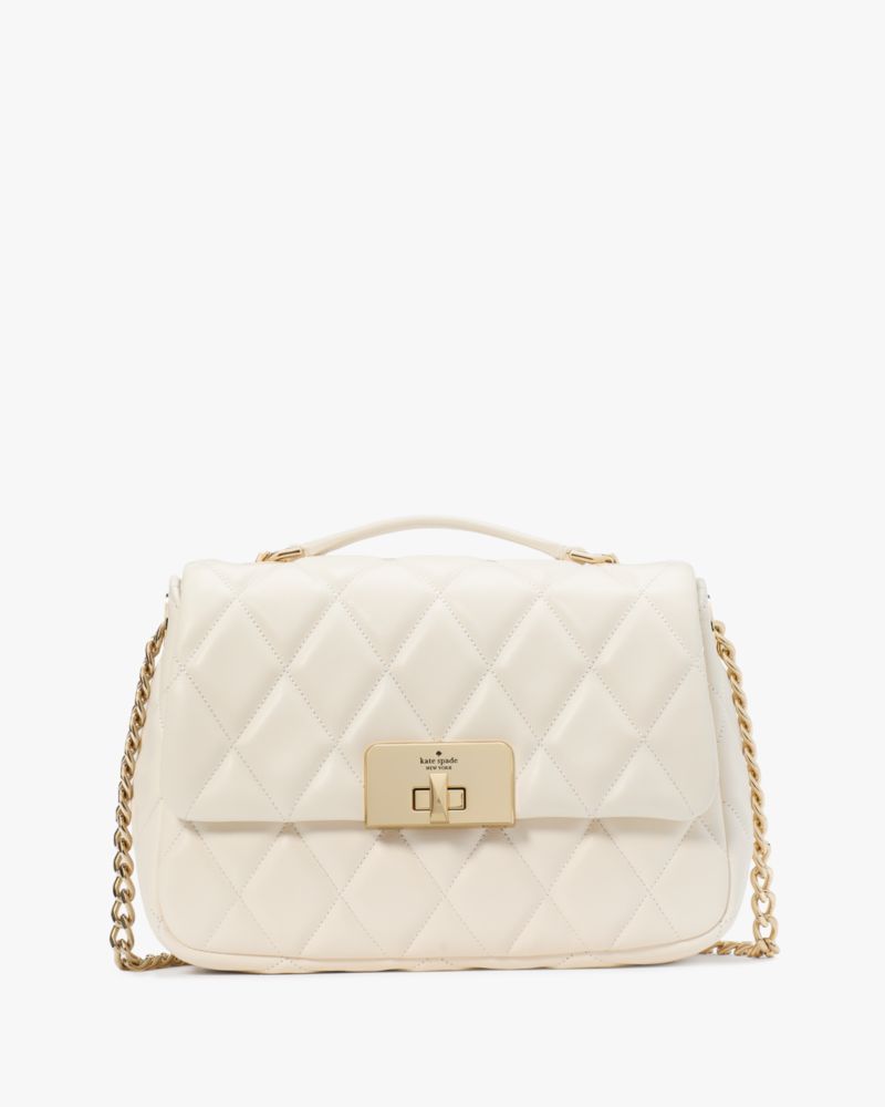 KateSpade Carey Quilted Small Flap Crossbody Meringue
