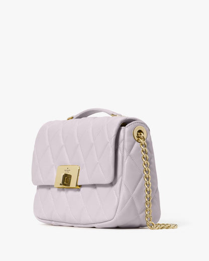 KateSpade Carey Quilted Small Flap Crossbody Pale Amethyst