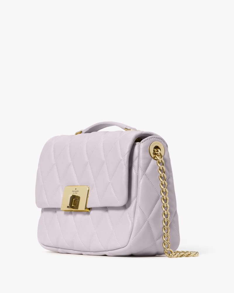 KateSpade Carey Quilted Small Flap Crossbody Pale Amethyst