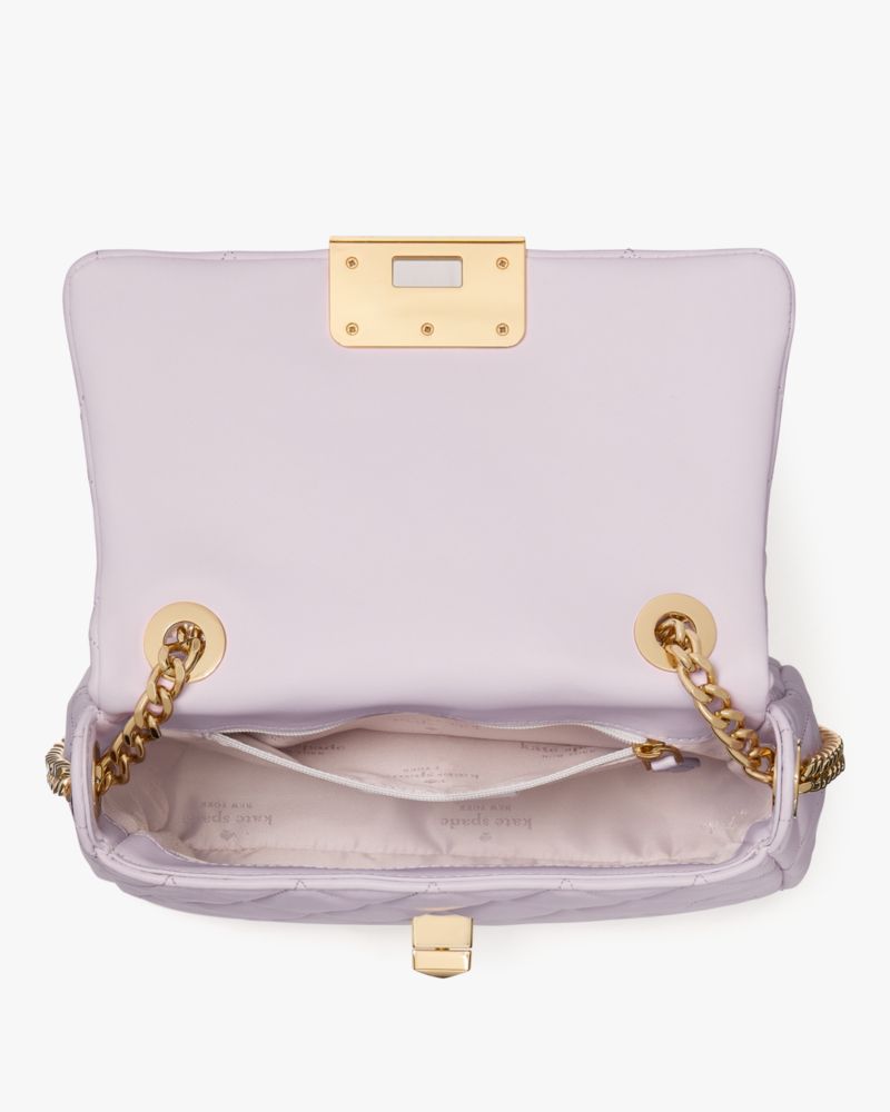KateSpade Carey Quilted Small Flap Crossbody Pale Amethyst