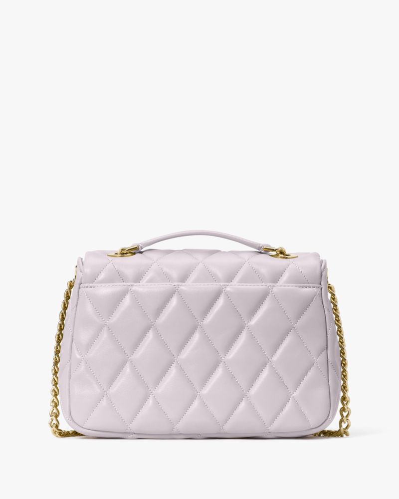 KateSpade Carey Quilted Small Flap Crossbody Pale Amethyst