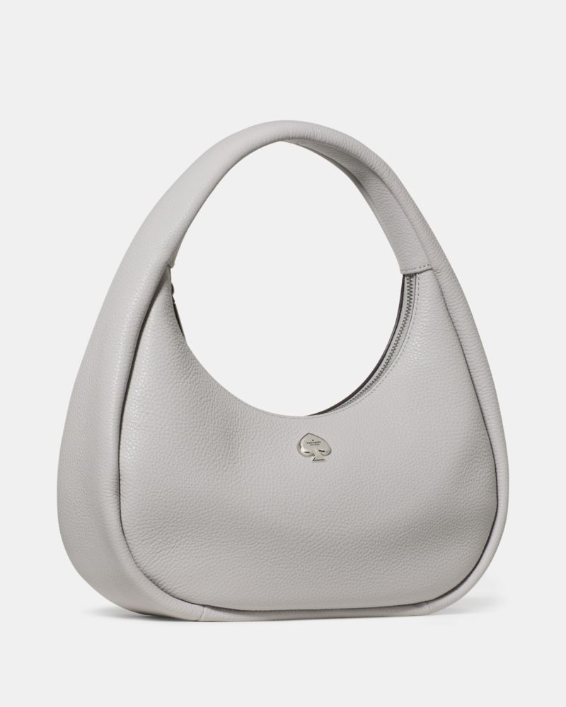 KateSpade Kayla Crescent Shoulder Bag Platinum Grey