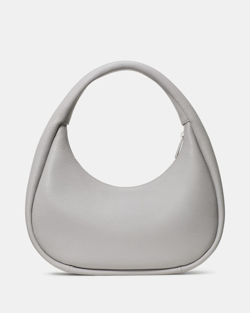 KateSpade Kayla Crescent Shoulder Bag Platinum Grey