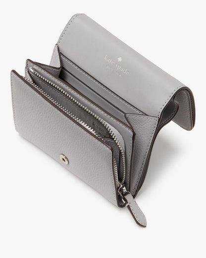 KateSpade Kayla Small L Zip Wallet Mountain Grey