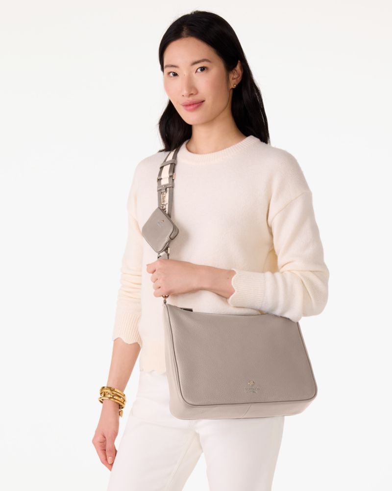 KateSpade Emma Large Crossbody Bag Cozy Grey