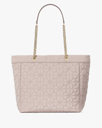 KateSpade Spade Flower Quilted Fabric XL Tote Cozy Grey
