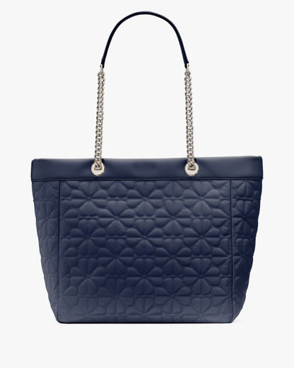 KateSpade Spade Flower Quilted Fabric XL Tote Parisian Navy