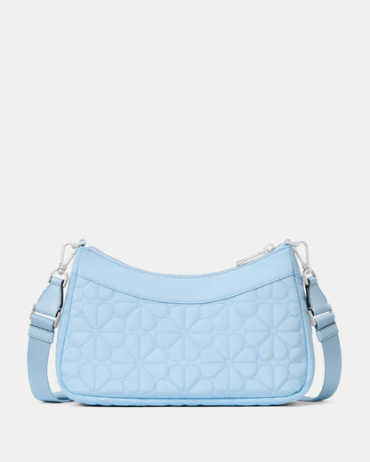 KateSpade Spade Flower Quilted Fabric Convertible Crossbody Montauk Blue