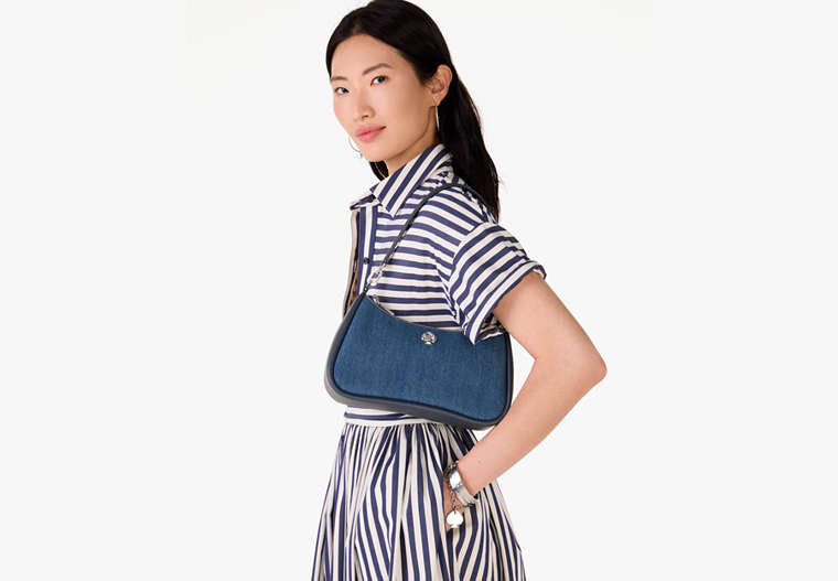 Kayla Denim Convertible Shoulder Bag Blue Multicolor Blue Multicolor
