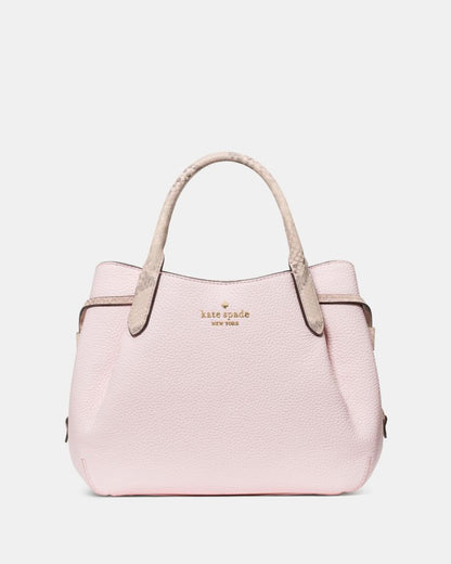 KateSpade Dumpling Pebble and Snake Embossed Small Satchel Bag Shimmer Pink Multi