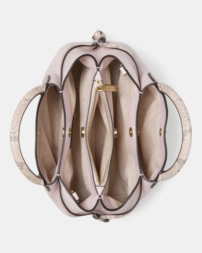 KateSpade Dumpling Pebble and Snake Embossed Small Satchel Bag Shimmer Pink Multi