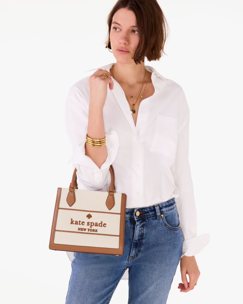 KateSpade Ellie Canvas Small Tote Warm Gingerbread Multi