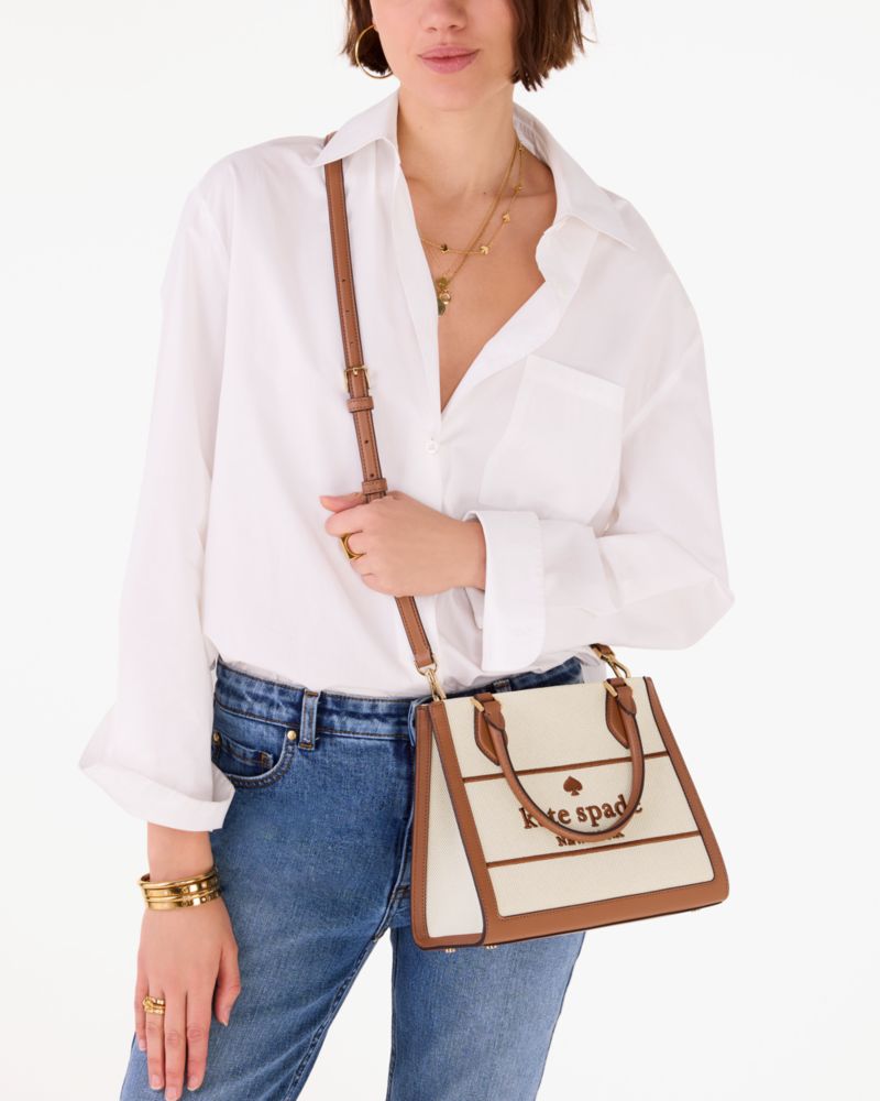 KateSpade Ellie Canvas Small Tote Warm Gingerbread Multi