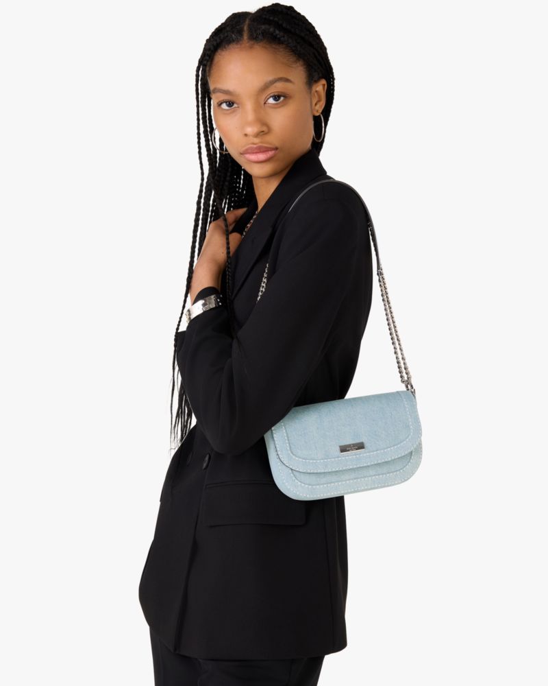 KateSpade Krista Denim Chain Crossbody Blue Multicolor