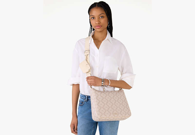 Spade Flower Large Crossbody With Pouch Dark Beige Multi Dark Beige Multi