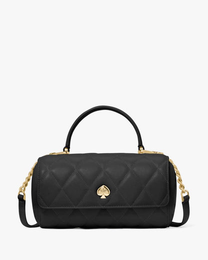 KateSpade Heart Barrel Quilted Crossbody Black