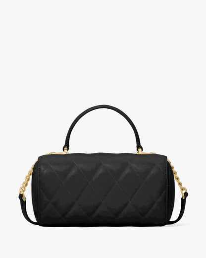 KateSpade Heart Barrel Quilted Crossbody Black