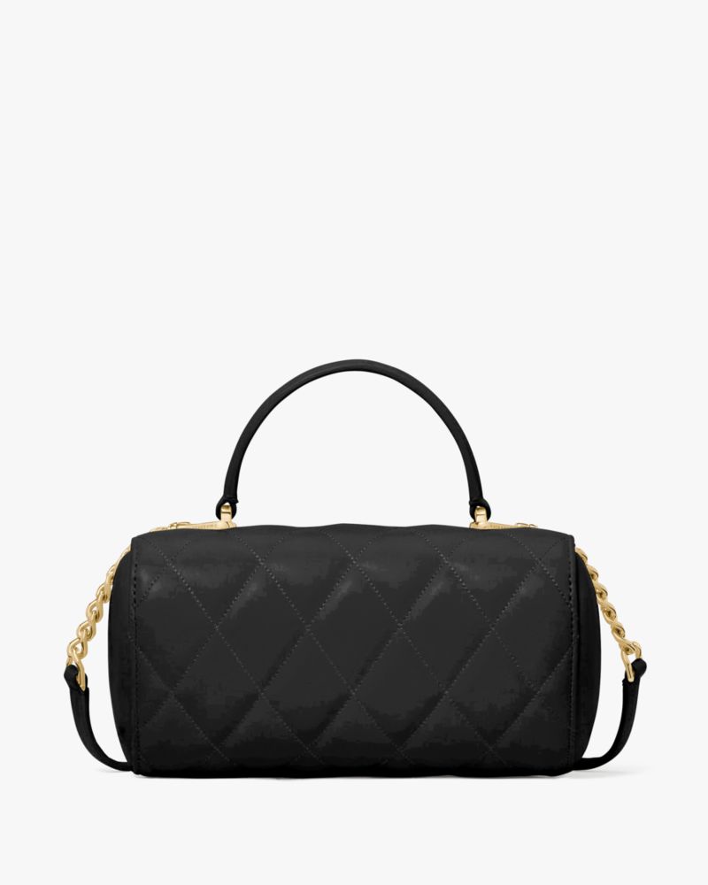 KateSpade Heart Barrel Quilted Crossbody Black