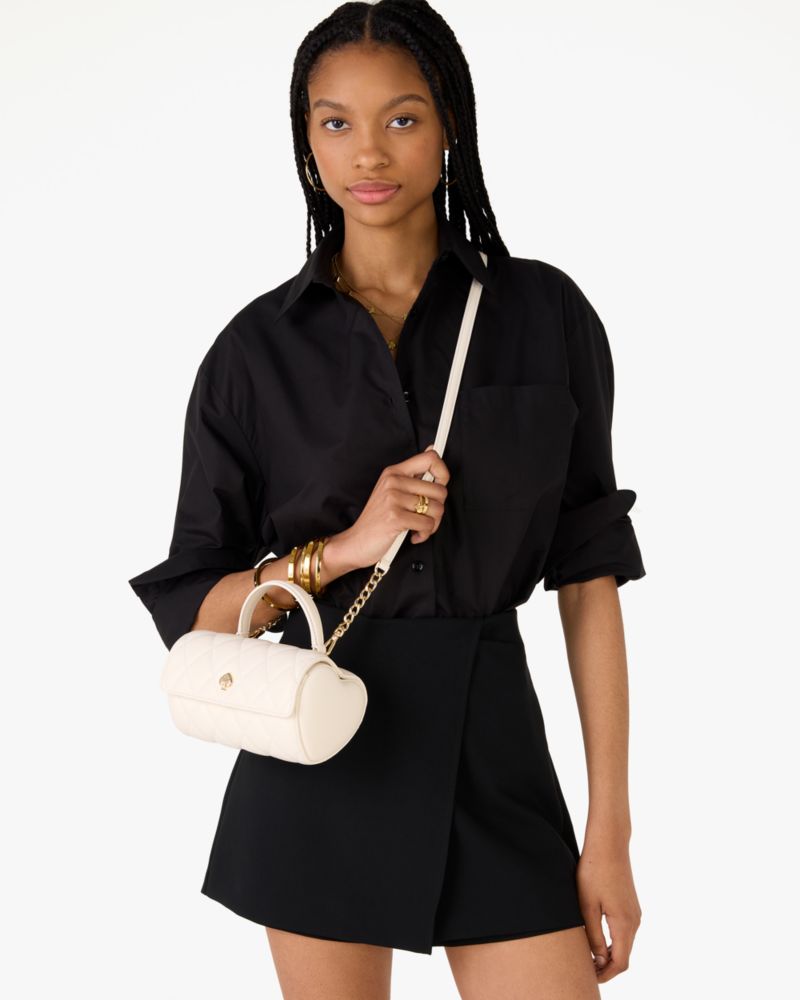 KateSpade Heart Barrel Quilted Crossbody Meringue